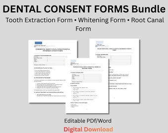 Dental Consent Forms Bundle | Editable Clinic Templates (Digital Download)