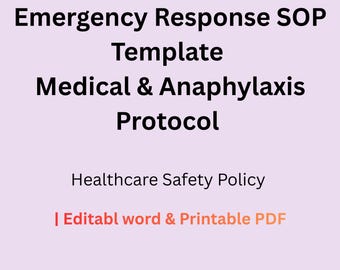 Emergency Response SOP Template | Medical & Anaphylaxis Protocol (PDF/Word)