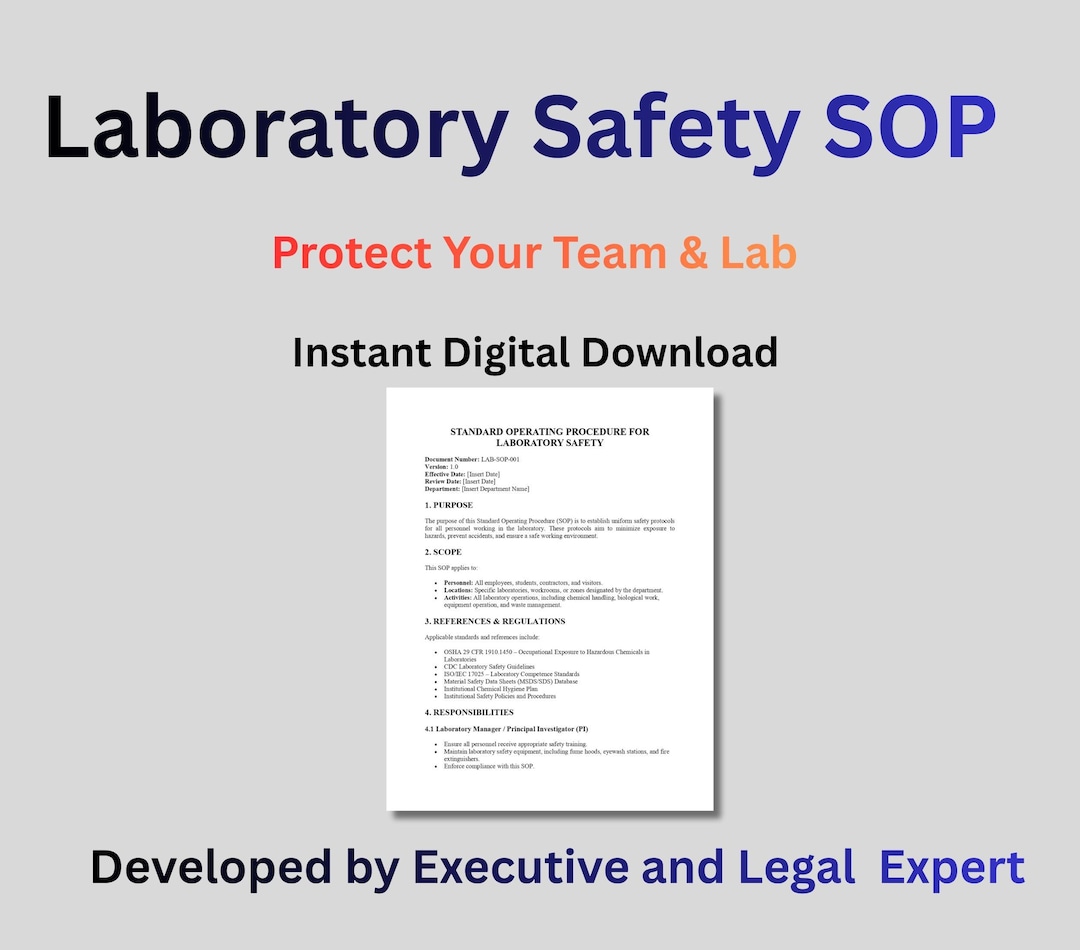 Standard Operating Procedure (SOP) for Laboratory Safety – LAB-SOP-001 ...