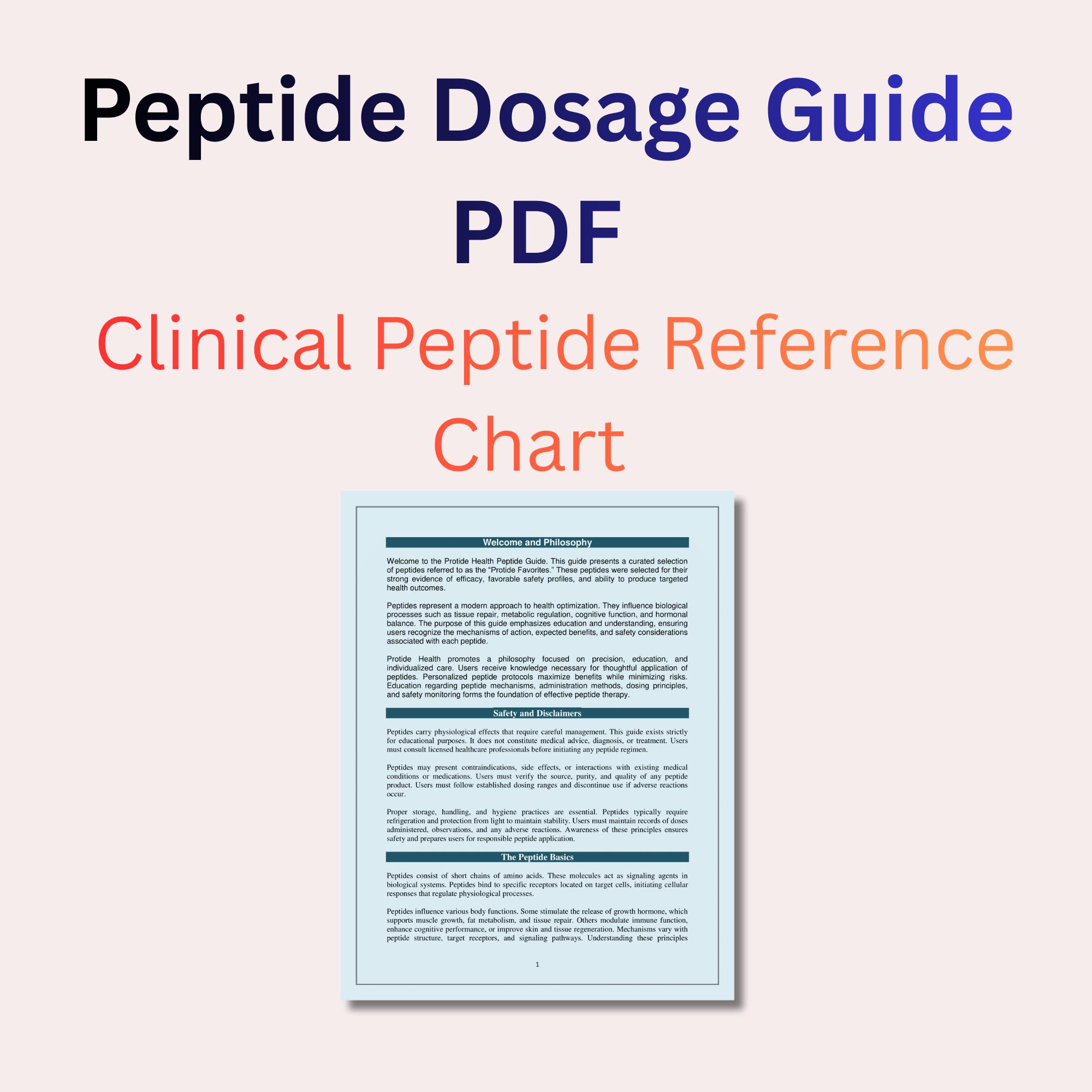 Peptide Dosage Guide PDF | Clinical Peptide Reference Chart | Weight Loss,  Muscle, Recovery & Longevity Peptides | Educational Use - Etsy