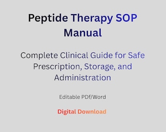 Peptide Therapy SOP Manual | Clinical Guide (Digital Download)
