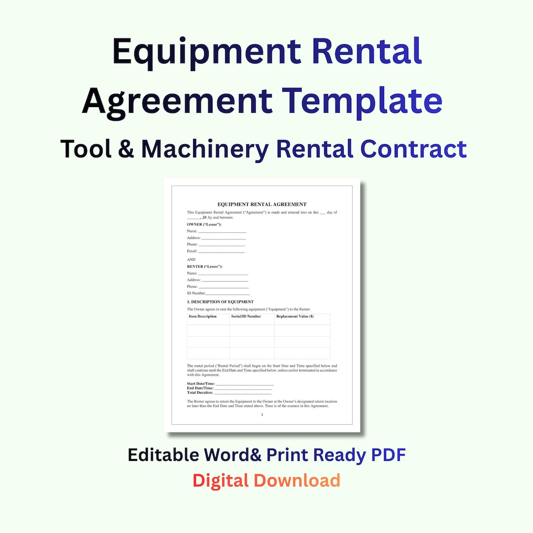 Image 8 for Tool Rental Agreement Template