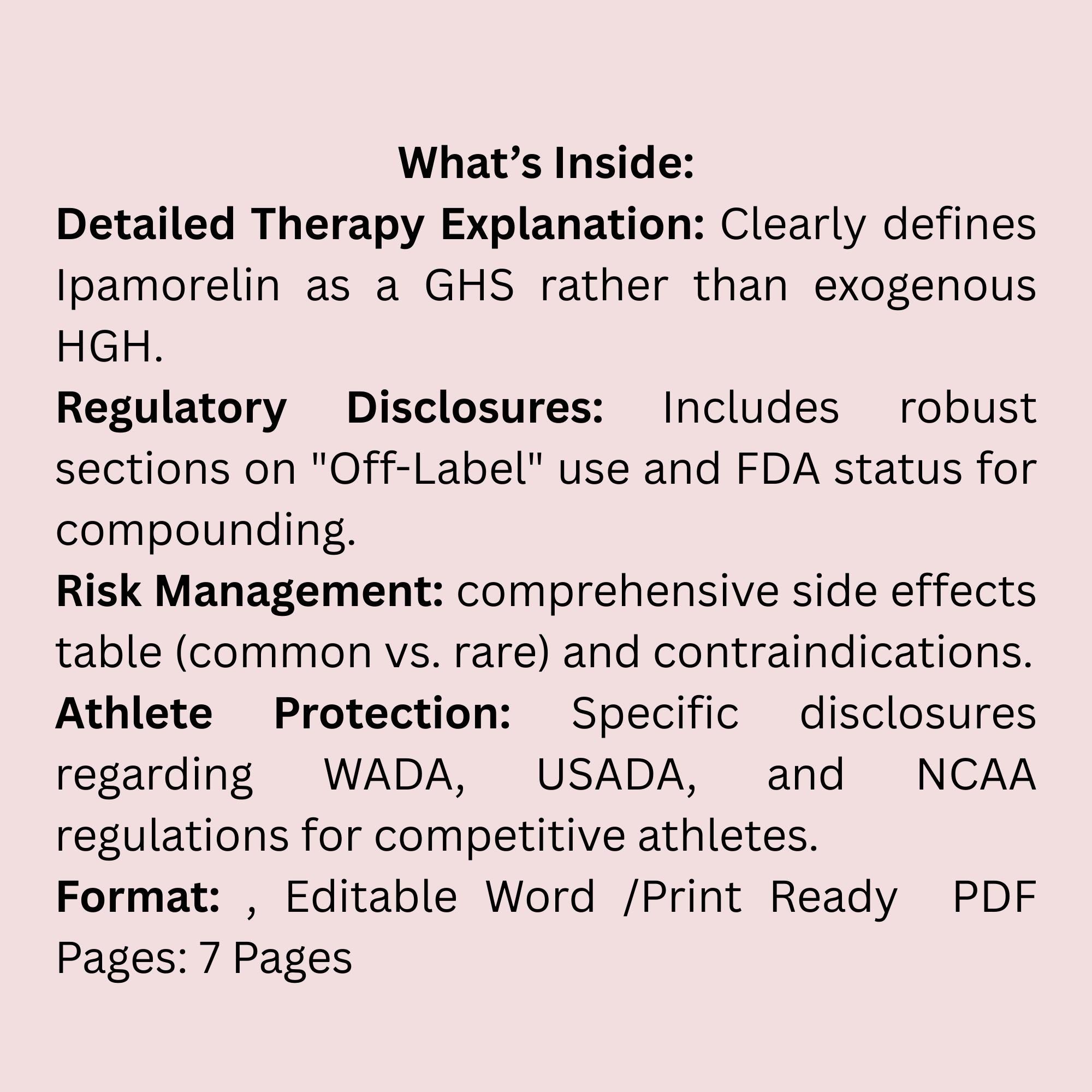 ipamorelin wada Ipamorelin Peptide Therapy Informed Consent & Intake Form