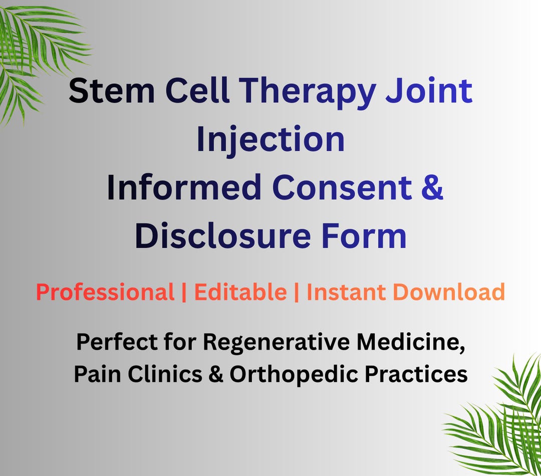 Steroid Injection Consent Form.pdf Stem Cell Joint Injection Consent Form | Regenerative Orthopedic ...