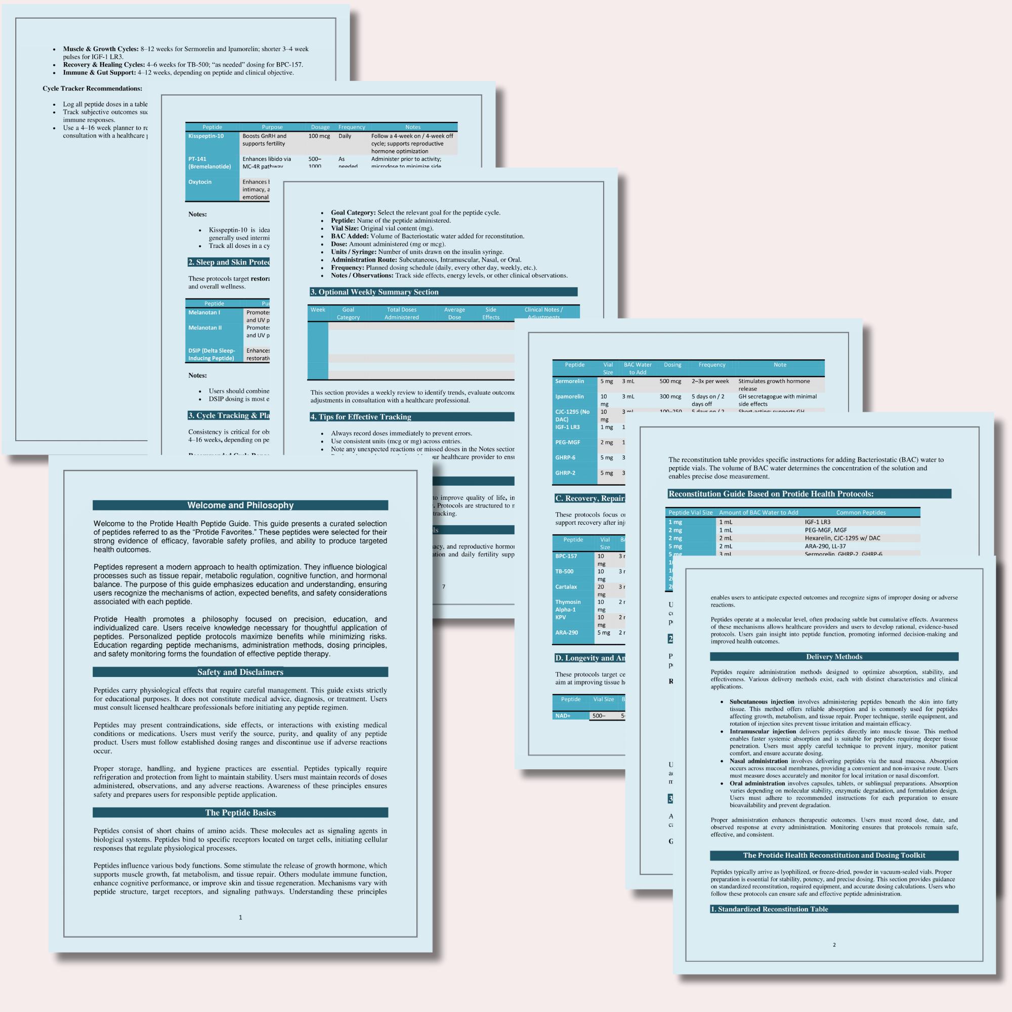 Peptide Guide.pdf Peptide Dosage Guide PDF | Clinical Peptide Reference Chart | Weight ...