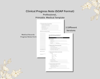 SOAP Clinical Progress Note Templates | Medical Forms Bundle (Printable & Editable)