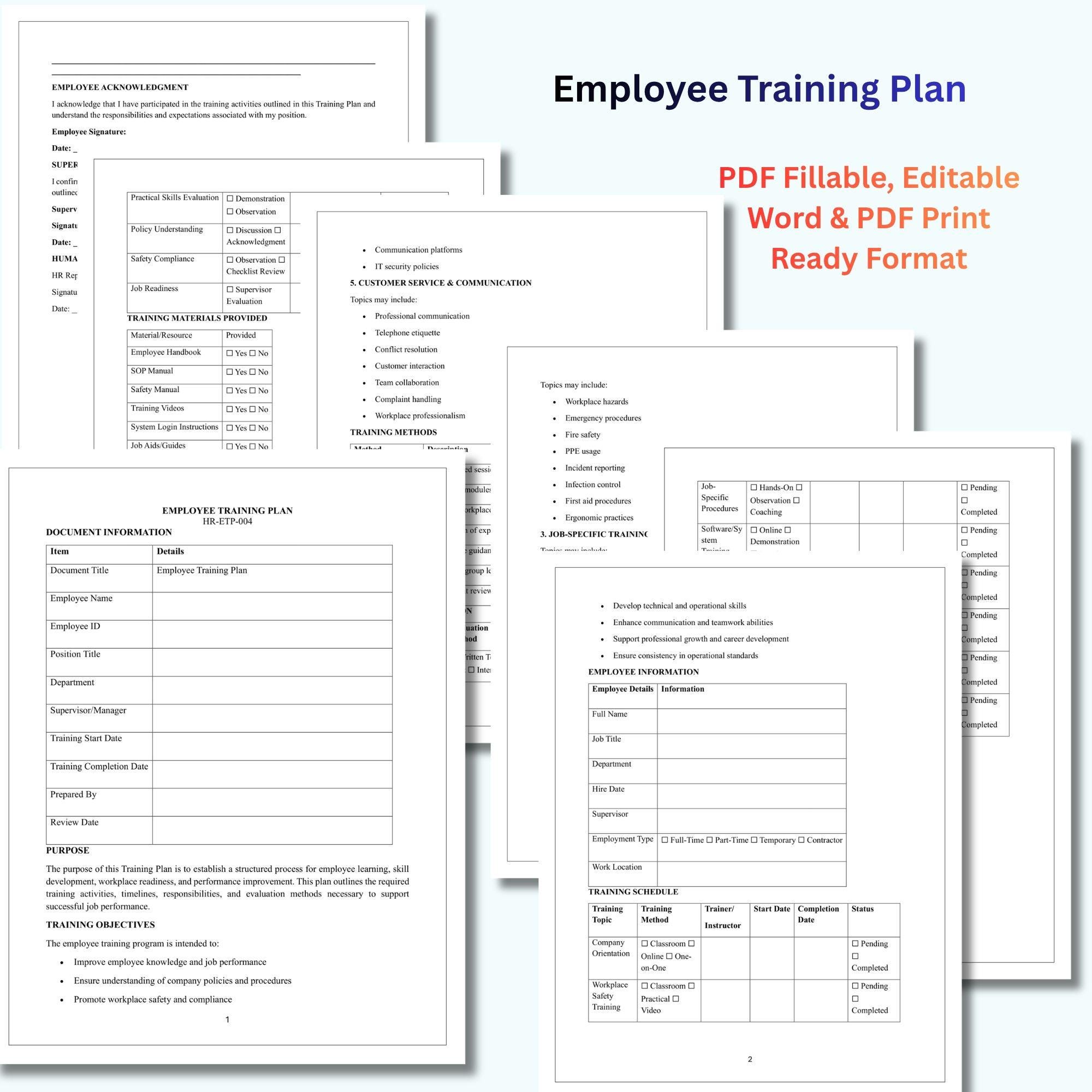 Employee Information Form Template | Employee Intake Form | HR Employee ...