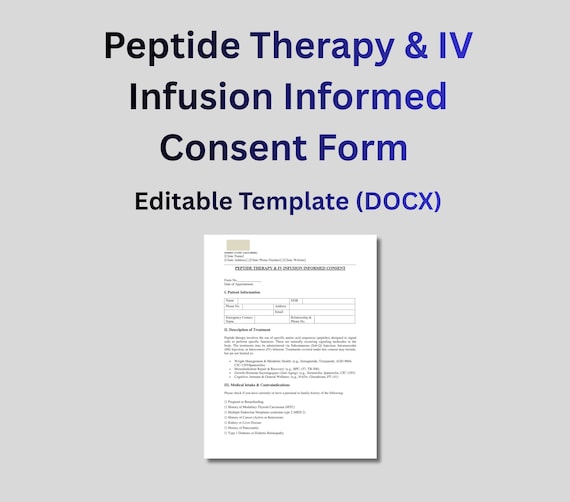 iv glutathione consent form Peptide Therapy | Infusion Waiver | Medspa Informed Consent Template | Editable Clinic Forms serum with peptides Selection:2 fl oz Injectable Vitamin B12 |
