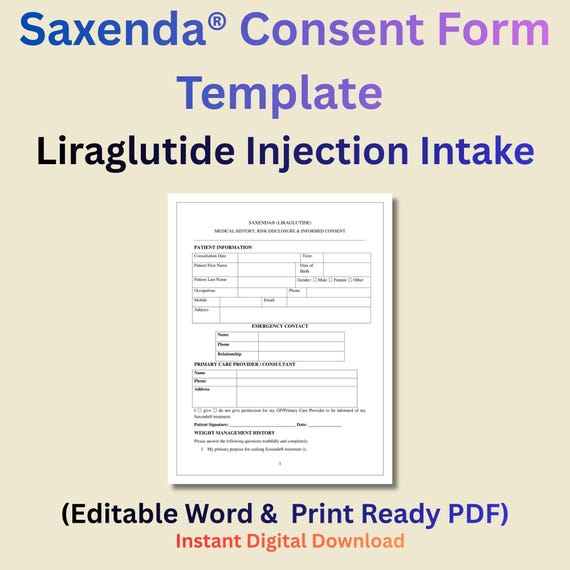 Saxenda Consent Form Template