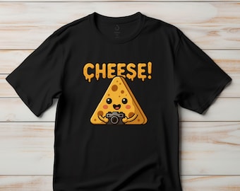 Cheese Nacho Shirt, Cute Nacho Chip with Camera Tee, Funny Food Pun T-Shirt, Snack Lover Foodie Cheese Lover Gift, Photography Humor Apparel