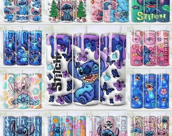 Stitch Tumbler Wrap Designs Bundle, Stitch Sublimation Designs, 20 oz Stitch Tumbler Wrap PNG, Lilo & Stitch Sublimation, Commercial