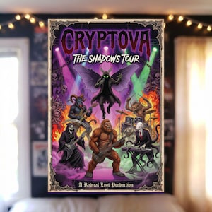 Cryptova Shadows Tour Poster | Gothic Cryptid Alt-Rock Band Wall Art