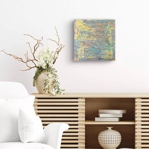 Original Gemälde, Wand Kunst, Malerei, kleine gelbe abstrakte Malerei, zeitgenössische Malerei, moderne Malerei, Wanddekoration, bildende Kunst, Kunstwerk