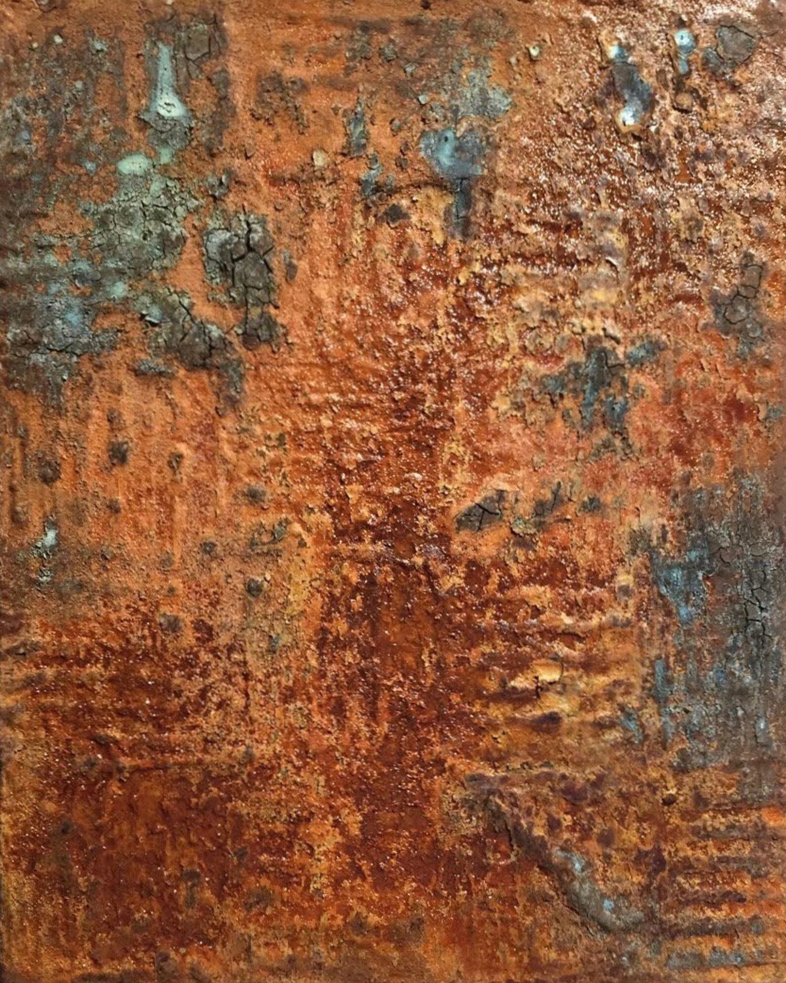 Rusted Copper Mine Original 8 x 10 Mixed Media Textured Rust | Etsy