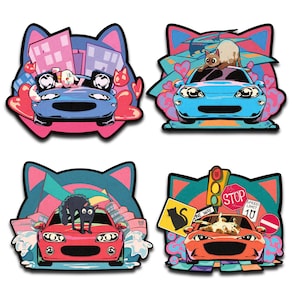 Car Decal | Mazda MX5 Miata | Sticker | Miatas with Cats Reflective Stickers