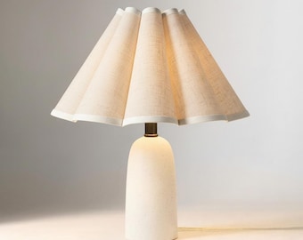 レトロなプリーツランプシェード、ハンドメイドファブリックホームデコレーション（9.8x5.5インチ）