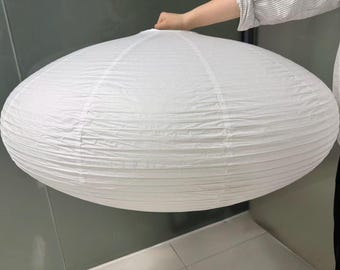Paralume per lanterna di carta Washi grande bianco sporco da 35 pollici - Lampada a sospensione scandinava moderna, paralume UFO - Dimensioni personalizzate
