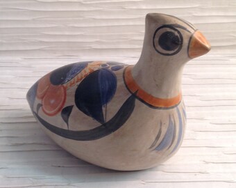 Vintage Tonala, Mexico Bird.  Burnished Mexican Pottery.  Modernist Ceramic figure. Folk Art.  1960's.  Mod Kitsch