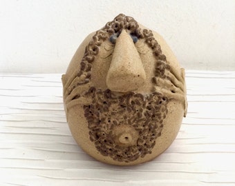 JAN signed stoneware Critter.  Pottery Sculpture, figure.  Vintage 1960.  Mod, pop, Mid century Kitsch,  Eames Maxwell era.