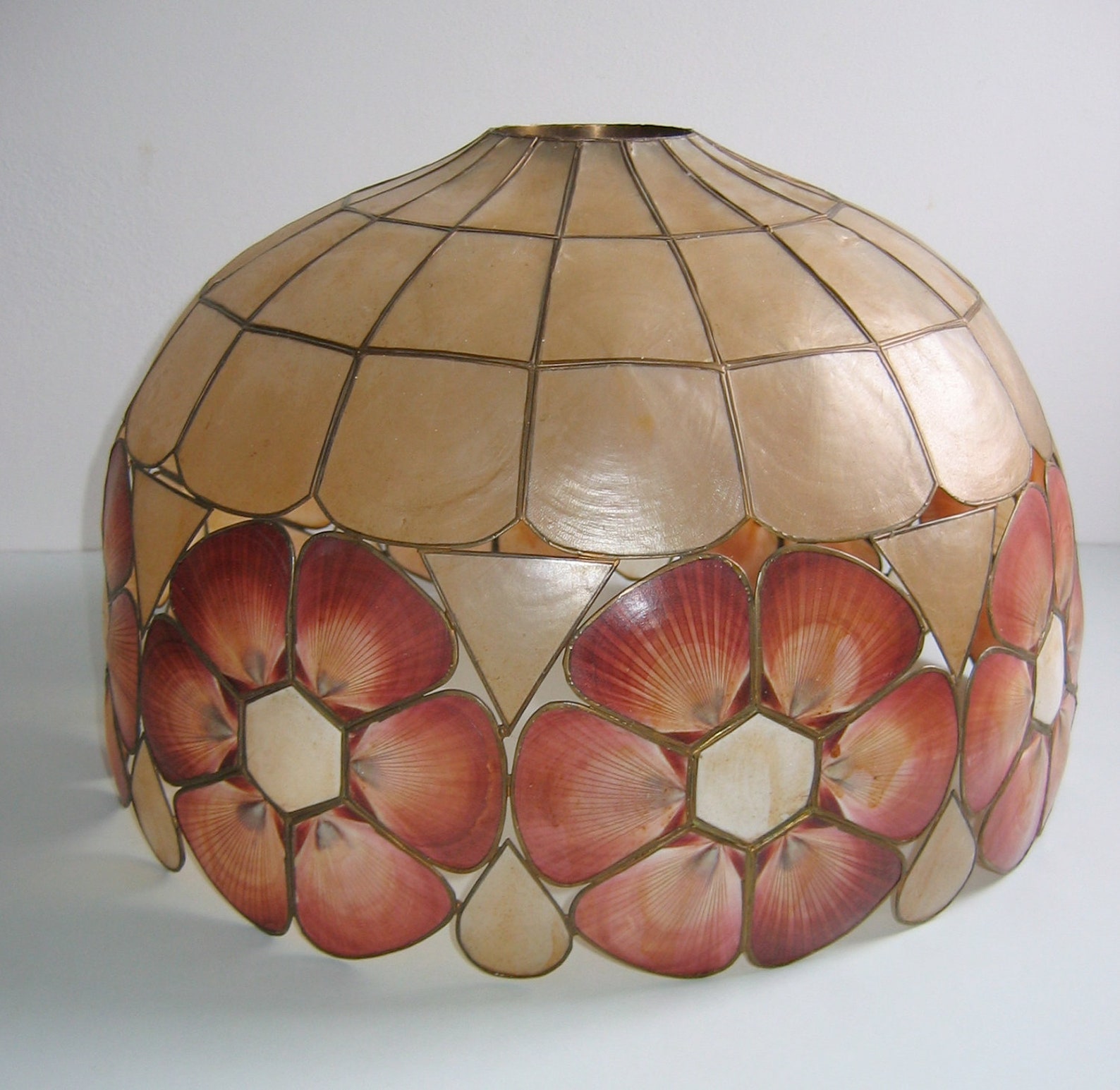Vintage Capiz Shell Shade for regular or Hanging Swag Lamp. Etsy