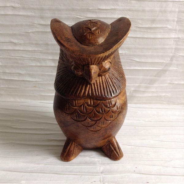 Wood Modernist Owl Sculpture. Vintage 1960, Modernist. Mod, Mid century, Danish Modern, Eames, Bojesen era.