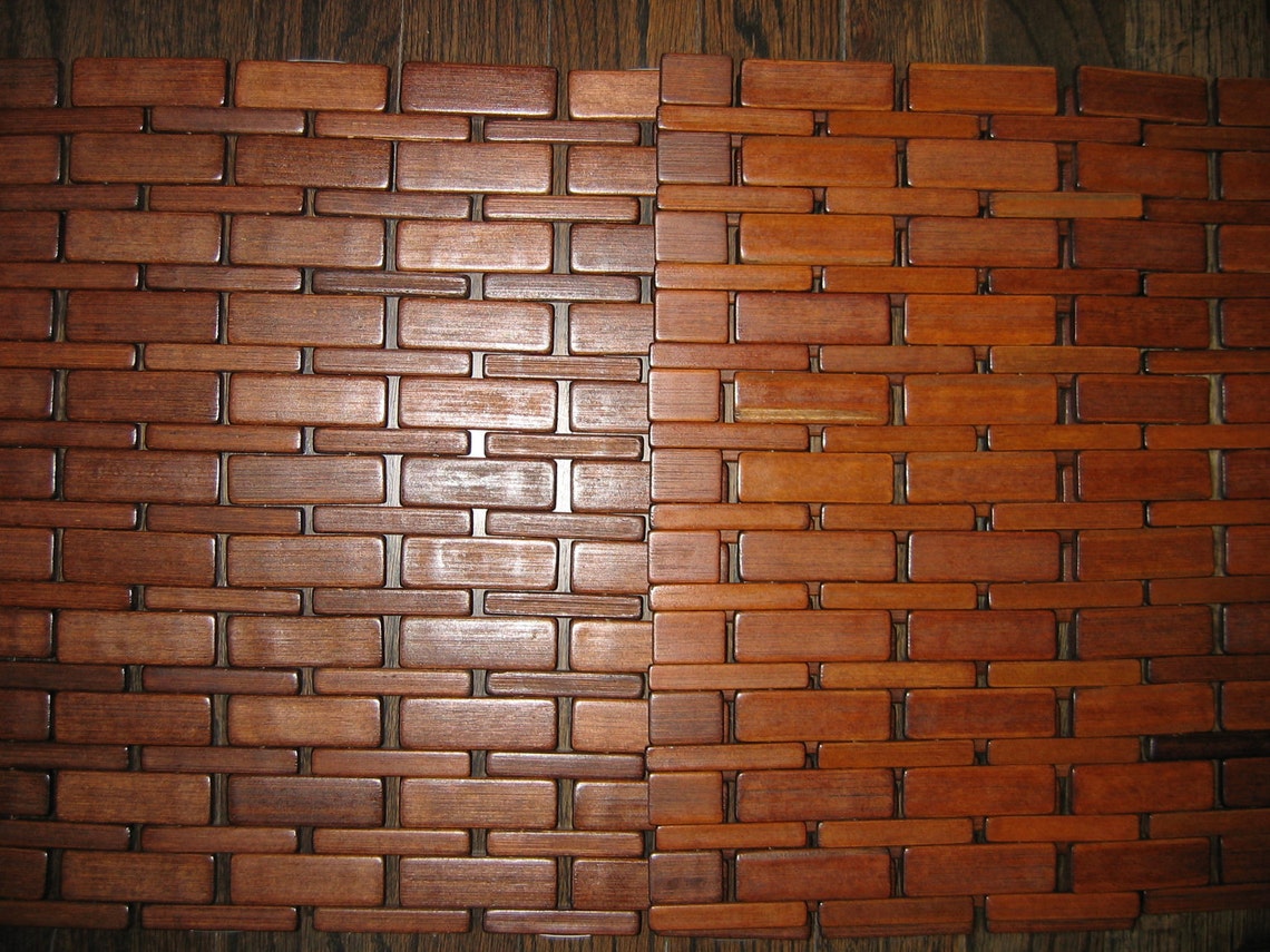 4 Four Finished Wood Placemats. Destash wood tiles. Danish Etsy