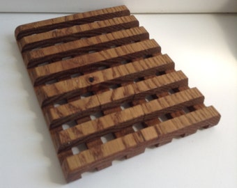 Beautiful Wood Trivet. 1960's Vintage Modernist. Mod, Mid century, Danish Modern, Eames era.