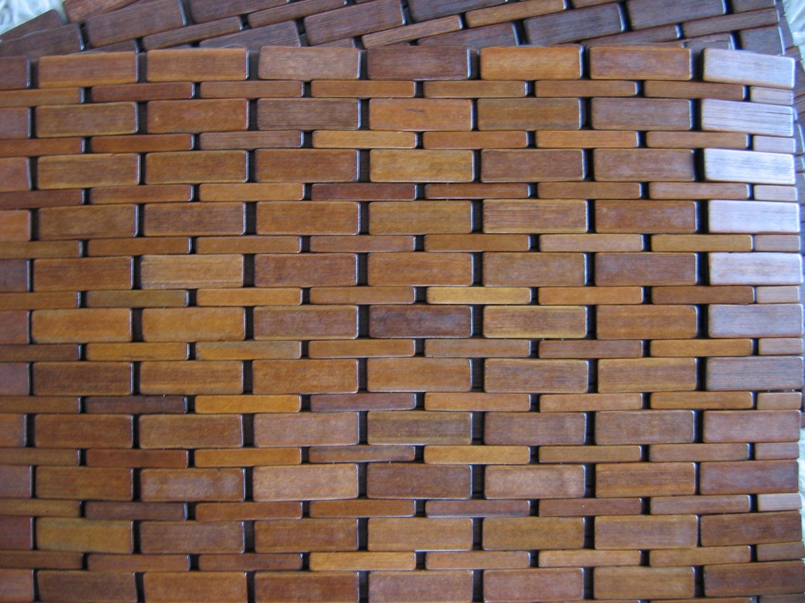 4 Four Finished Wood Placemats. Destash wood tiles. Danish Etsy