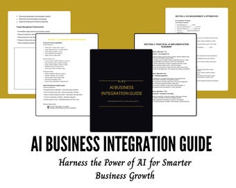 AI Business Integration Guide Digital Download, Artificial Intelligence Strategy Workbook, Digital Transformation & Automation Planner