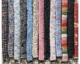 Scrunchie Lanyard/Badge Holder - Handmade Stretchy Elastic Lanyard