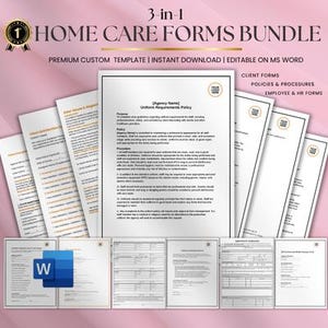 Home Care Agency Starter Kit, Client Forms, Employee Onboarding (Editable, Georgia Compliant)