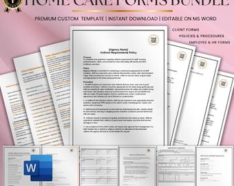 Home Care Agency Starter Kit, Client Forms, Employee Onboarding (Editable, Georgia Compliant)