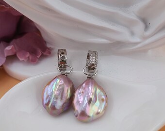 Convertible Baroque Pearl Jewelry Set - Detachable Earring Pearl Worn as Pendant
