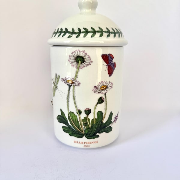Vintage Portmeirion Bath Jar, Canister, Container; Garden Botanical Daisy Design