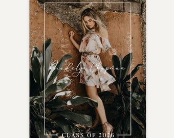 Graduation Announcement Template: Brilliance B - 2026 Senior Invitation - Graduate - Editable in Photoshop, Canva