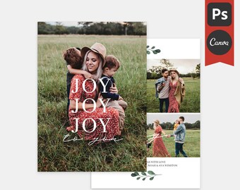 Kerstkaartsjabloon - vakantieontwerp voor fotografen - vier het samen D - bewerkbaar in Canva, Photoshop