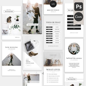 Instagram Story Template Pack Photography Instagram Templates for Photoshop and Canva Canva Templates Photoshop Templates Luminous image 1