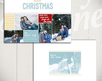 Holiday Card Template: Jingle Bell Rock C - Christmas Card 5x7 Template
