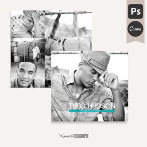 Plantilla de álbum de graduación para chicos - Plantilla de libro de graduación - Álbum de graduación - Salón de la Fama - Plantilla de álbum de Canva - Plantilla de álbum de Photoshop