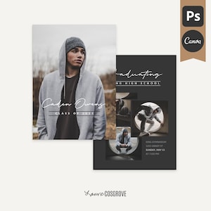 2025 Graduation Invitation, Graduation Announcement, Graduation Card Template - See The Light Card A - Photoshop Template, Canva Template