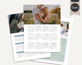 2026 Photo Calendar Templates - Year At A Glance Annual Calendar Templates - Set of 3 Calendars - Photoshop and Canva Templates