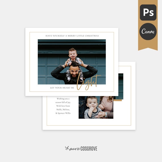 Christmas Card Template, 2025 Holiday Card Template, Canva Christmas Card, Canva Template, Photoshop Template - Lighthearted A