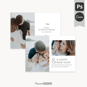 Modern Christmas Card Template - Holiday Design for Canva,Photoshop - Holiday Joy D