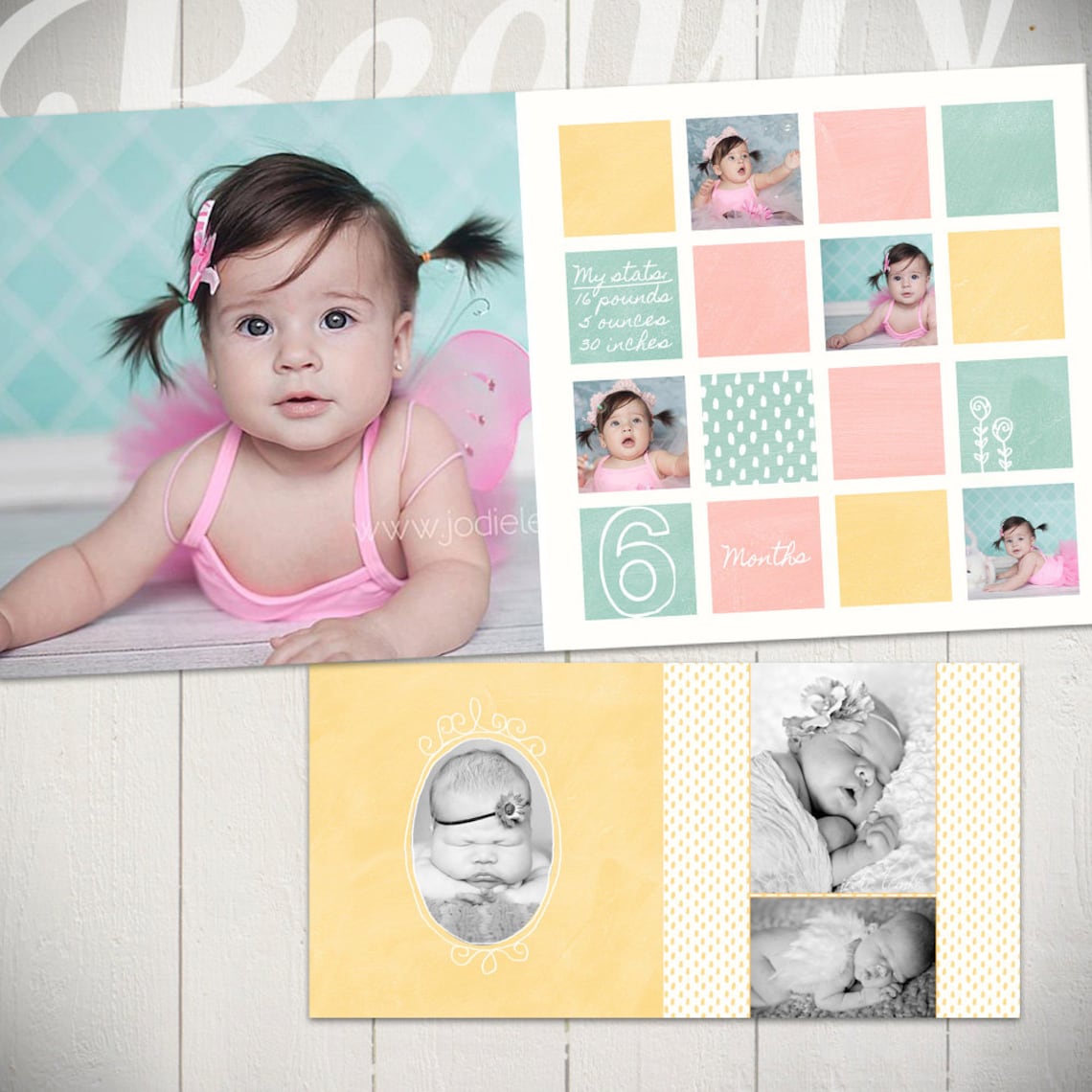 Baby Album Template Watch Me Grow First Year Book Template Etsy