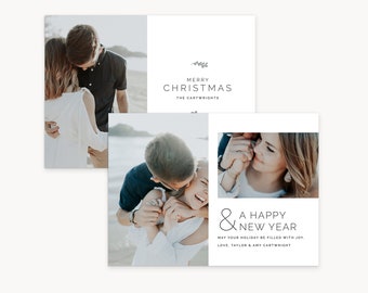 2023 Christmas Card Template - One 5x7 Holiday Card Template for Photoshop - Holiday Joy D