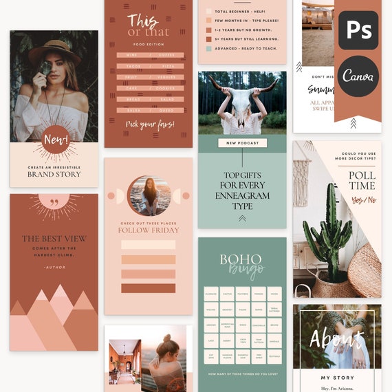 Instagram Story Template Pack Instagram Templates Boho | Etsy