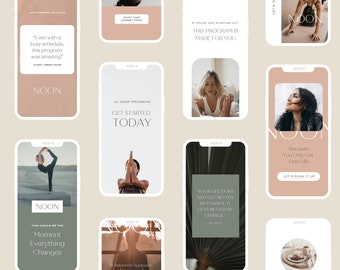 Instagram Templates - Noon Canva Templates for Instagram Story, Instagram Feed, Carousel and Reel Cover Templates, Canva Instagram Posts