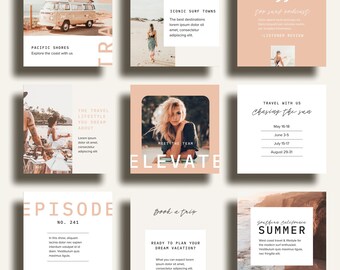 Instagram Templates - Elevate Canva Templates for Instagram Story, Instagram Feed, Carousel and Reel Cover Templates, Canva Instagram Posts