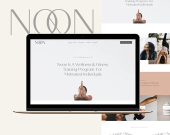 Squarespace Template - Noon Squarespace 7.1 Website Template, Health Website, Fitness Website, Coaching Website, Yoga Website Design