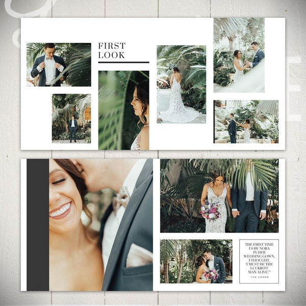 Wedding Album Template: Infinite - 10x10  Wedding or Engagement Book Template - Photoshop Template, Canva Album Template